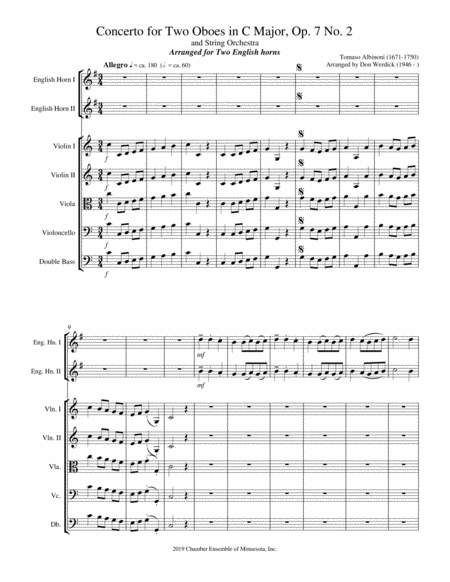 Concerto For Two English Horns In C Major Op 7 No 2 And String Orchestra Page 2