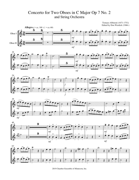 Concerto For Two Oboes In C Major Op 7 No 2 Page 2