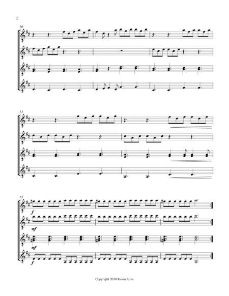 Concerto In D Iii Allegro Guitar Quartet Score And Parts Page 2