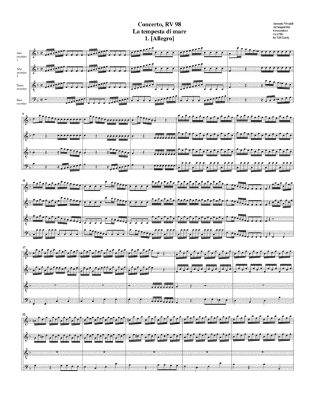 Concerto La Tempesta Di Mare Rv 98 Arrangement For 4 Recorders Page 2