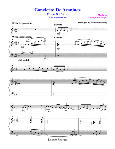 Concierto De Aranjuez For Oboe And Piano With Improvisation Video Page 2