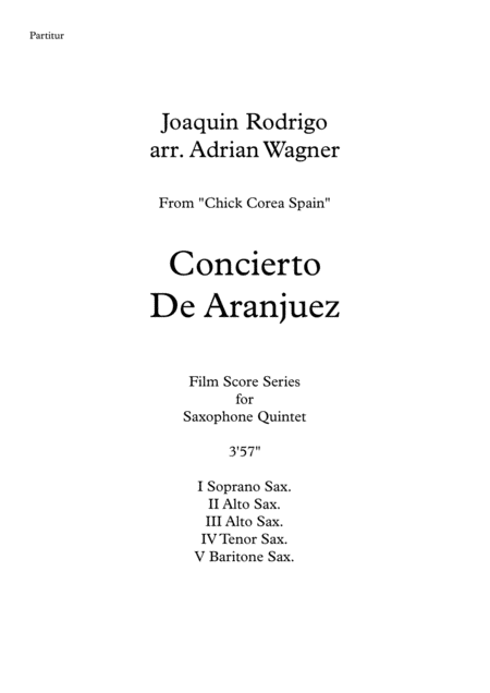 Concierto De Aranjuez Saxophone Quintet Arr Adrian Wagner Page 2