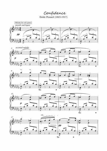 Confidence Piano Solo Romance By Emile Pessard Page 2