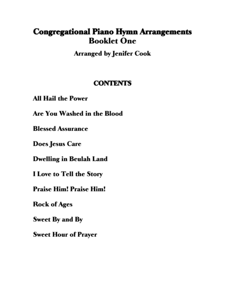 Congregational Piano Hymn Arrangements Booklet One Page 2