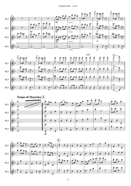 Coppelia Suite For Flute Quartet Page 2