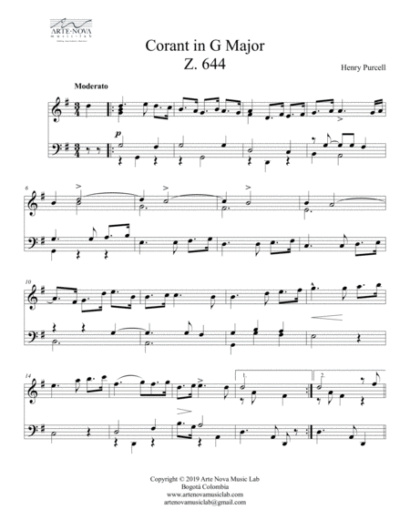 Corant In G Major Z 644 Page 2