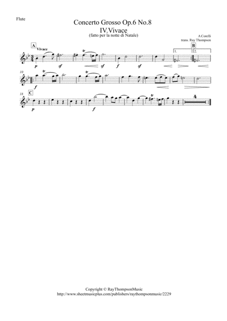 Corelli Concerto Grosso Op 6 No 8 Christmas Concerto Mvt Iv Vivace Wind Quintet Page 2