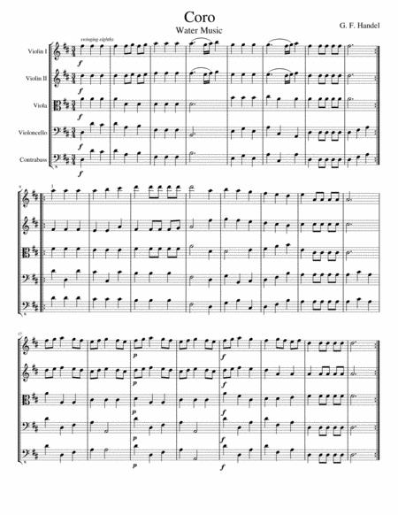 Coro In D From Water Music String Orchestra Page 2