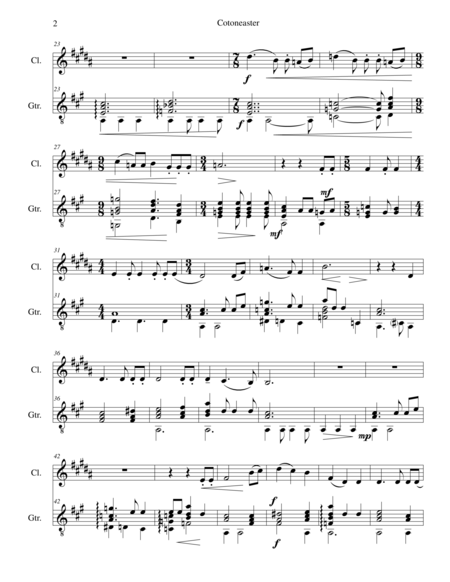 Cotoneaster For Clarinet And Guitar Page 2