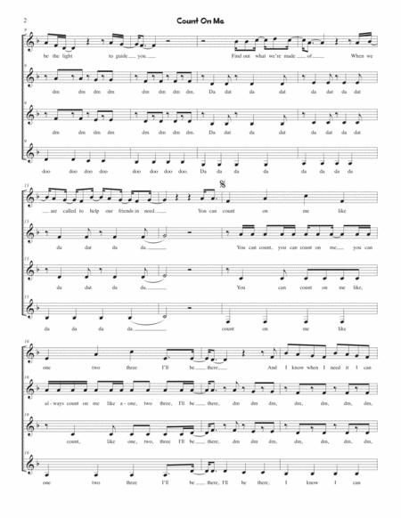 Count On Me Bruno Mars For Ssaa A Cappella Page 2