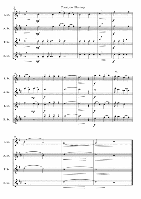 Count Your Blessings For Saxophone Quartet Page 2