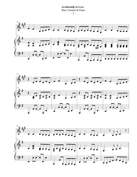 Counting Crows Accidentally In Love For Bass Clarinet Piano Page 2