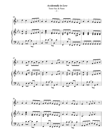 Counting Crows Accidentally In Love For Tenor Sax Piano Page 2