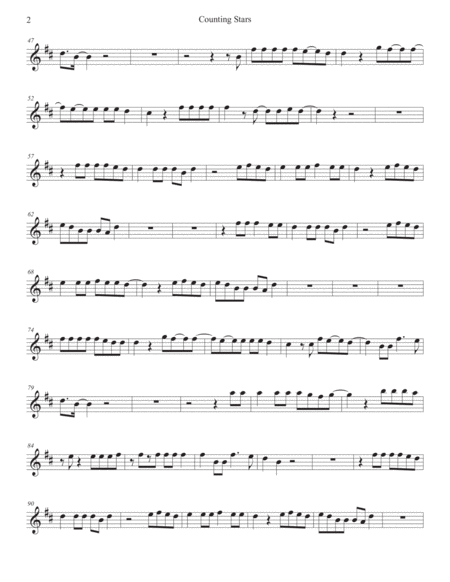 Counting Stars Alto Sax Page 2