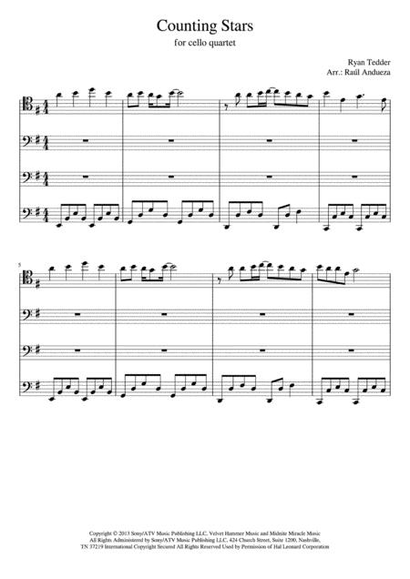 Counting Stars Cello Quartet Page 2