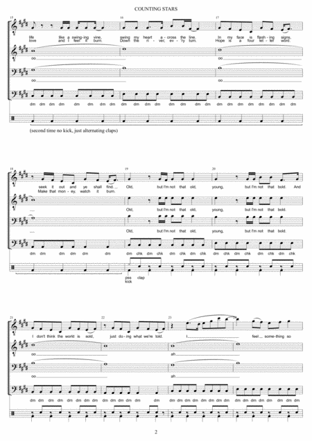 Counting Stars Ttbb A Cappella Page 2