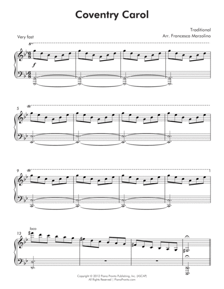 Coventry Carol Showcase Piano Solo Page 2