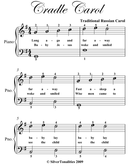 Cradle Carol Easiest Piano Sheet Music Page 2