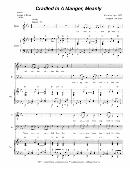 Cradled In A Manger Meanly Duet For Tenor Bass Solo Page 2