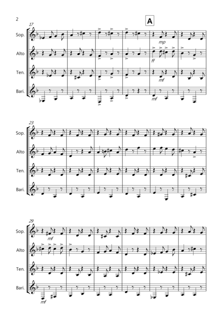 Crazy Christmas Jig For Saxophone Quartet Page 2