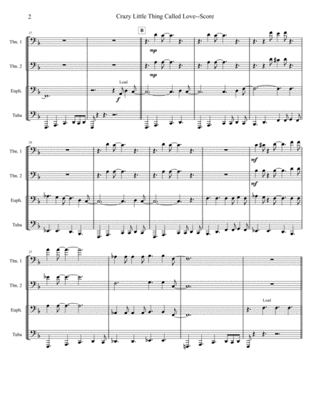 Crazy Little Thing Called Love Tuba Euphonium Quartet Page 2