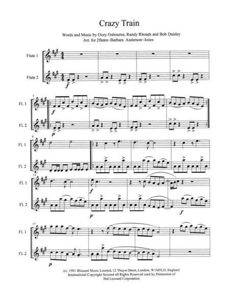 Crazy Train Flute Duet Page 2