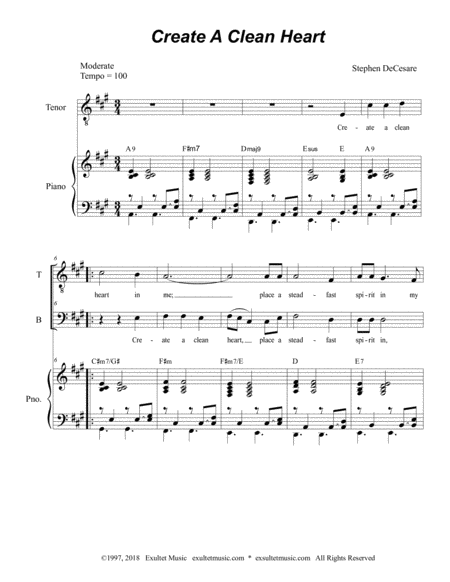 Create A Clean Heart Duet For Tenor And Bass Solo Page 2