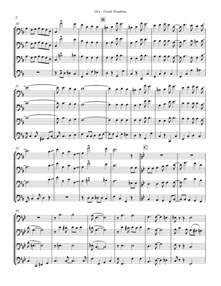 Creole Trombone For Trombone Quartet Page 2