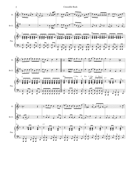 Crocodile Rock Duet For Flute And Bb Clarinet Page 2