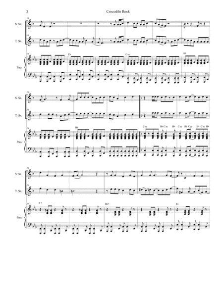 Crocodile Rock Duet For Soprano And Tenor Saxophone Page 2