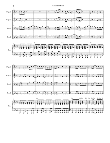 Crocodile Rock For Brass Quartet And Piano Alternate Version Page 2