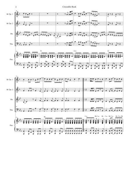 Crocodile Rock For Brass Quartet And Piano Page 2