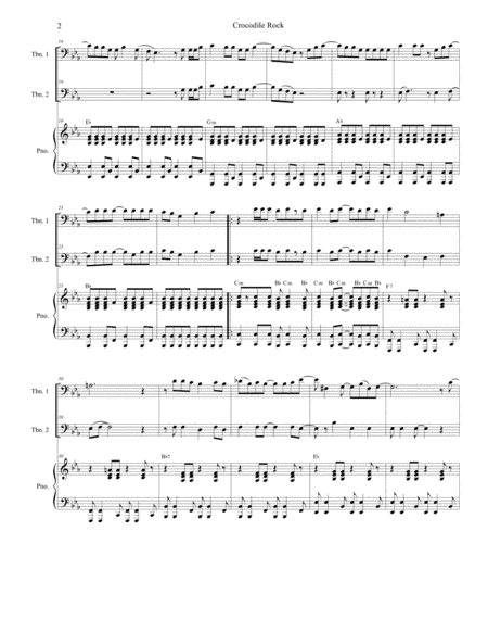 Crocodile Rock Trombone Duet Page 2