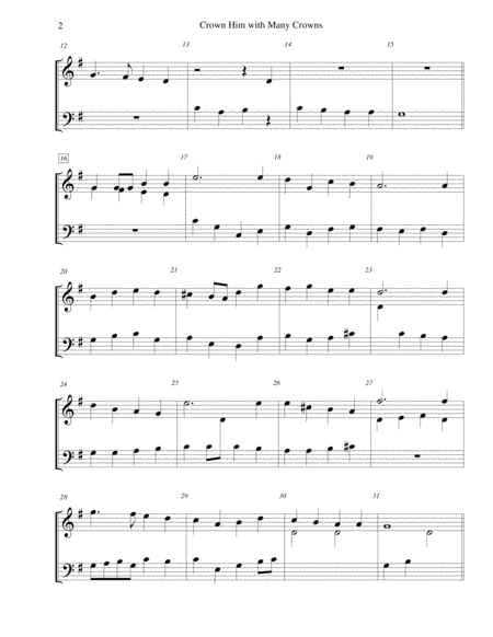 Crown Him With Many Crowns 3 Octave Handbell Choir Page 2