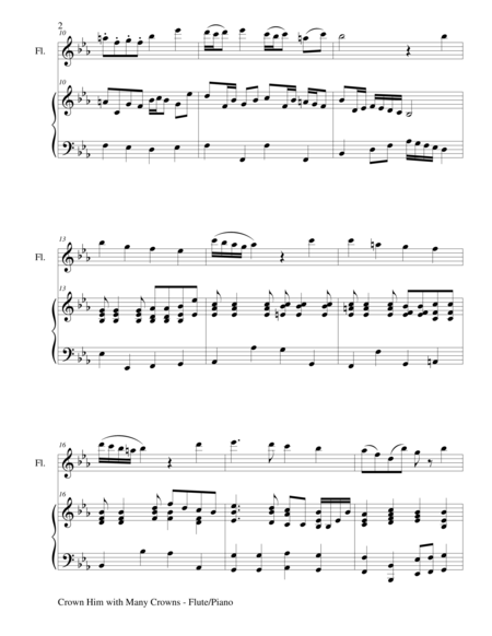 Crown Him With Many Crowns Duet Flute And Piano Score And Parts Page 2