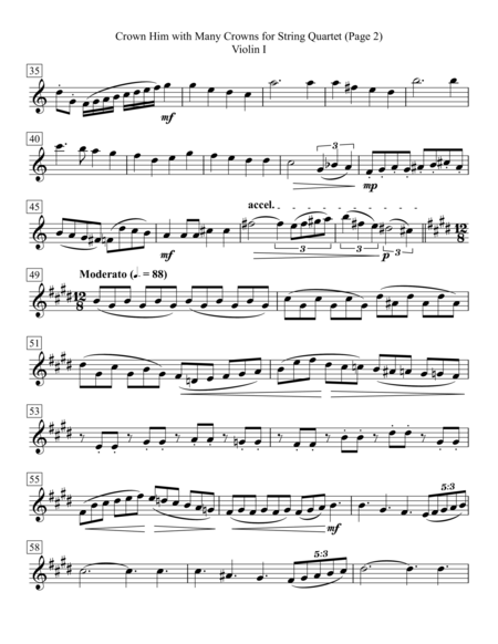 Crown Him With Many Crowns For String Quartet Page 2