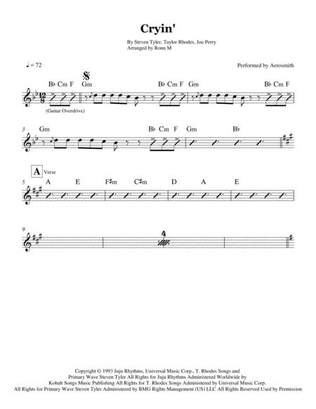 Cryin Lead Sheet Performed By Aerosmith Page 2
