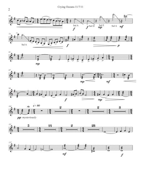 Crying Oceans Solo Violin Ii Part Page 2