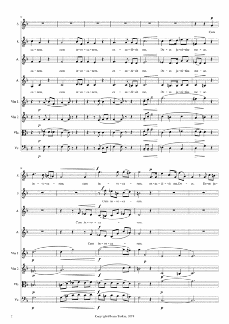 Cum Invocarem For Ssaa And String Quartet Page 2