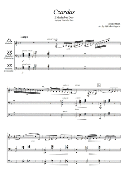 Czardas Csrds For Marimba Duo Page 2