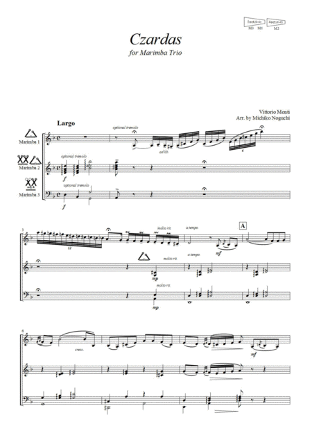 Czardas For Marimba Trio 2 Marimba 3 Players Page 2