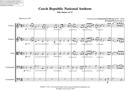 Czech National Anthem For String Orchestra Mfao World National Anthem Series Page 2