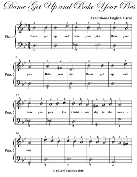 Dame Get Up And Bake Your Pies Easiest Piano Sheet Music Page 2