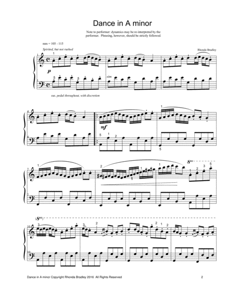 Dance In A Minor Intermediate Piano Solo Page 2