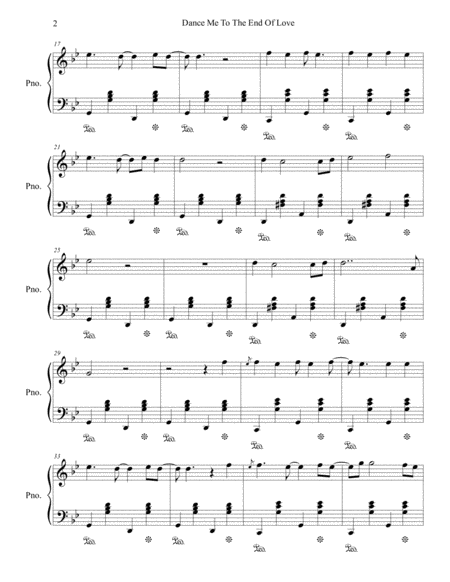 Dance Me To The End Of Love Piano Solo Page 2