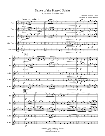 Dance Of The Blessed Spirits For Flute Choir Page 2