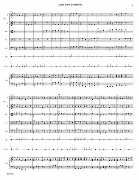 Dance Of The Evergreens For Elementary String Orchestra With Optional Piano Perc Page 2