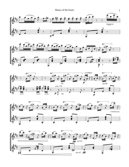 Dance Of The Hours For Violin Or Flute And Guitar Page 2