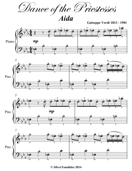 Dance Of The Priestesses Aida Easy Piano Sheet Music Page 2