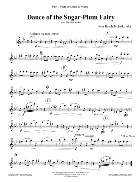 Dance Of The Sugar Plum Fairy From The Nutcracker For Woodwind Trio 2 Clarinets Cello Or Bassoon Set Of 3 Parts Page 2